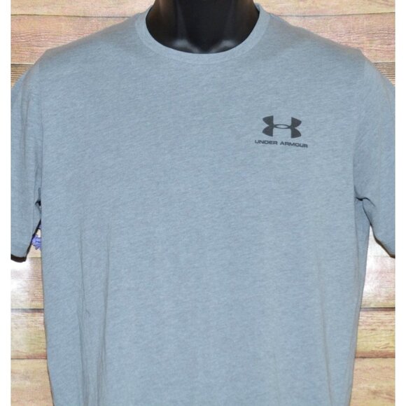 Under Armour Men's Gray Short Sleeve Athletic T-Shirt Tee Size S Logo Stretch - Picture 2 of 8